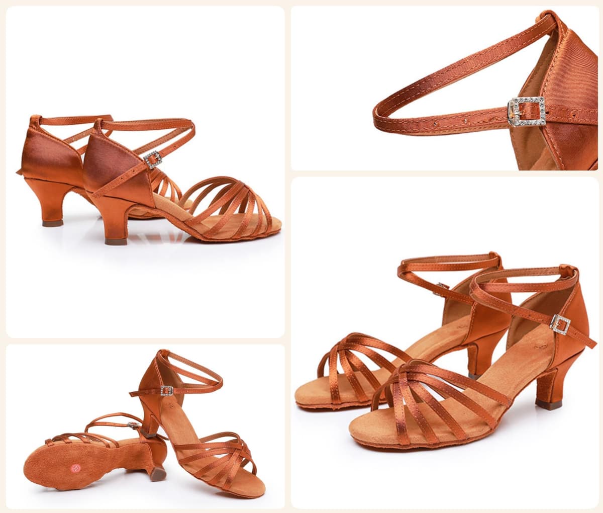 Rosefinch Zapatos de Danza Latina para Mujer Negro Profesional Zapatos de Baile de salón de Fiesta de Salsa de Baile práctica de Rendimiento Zapatos tamaño — view 5