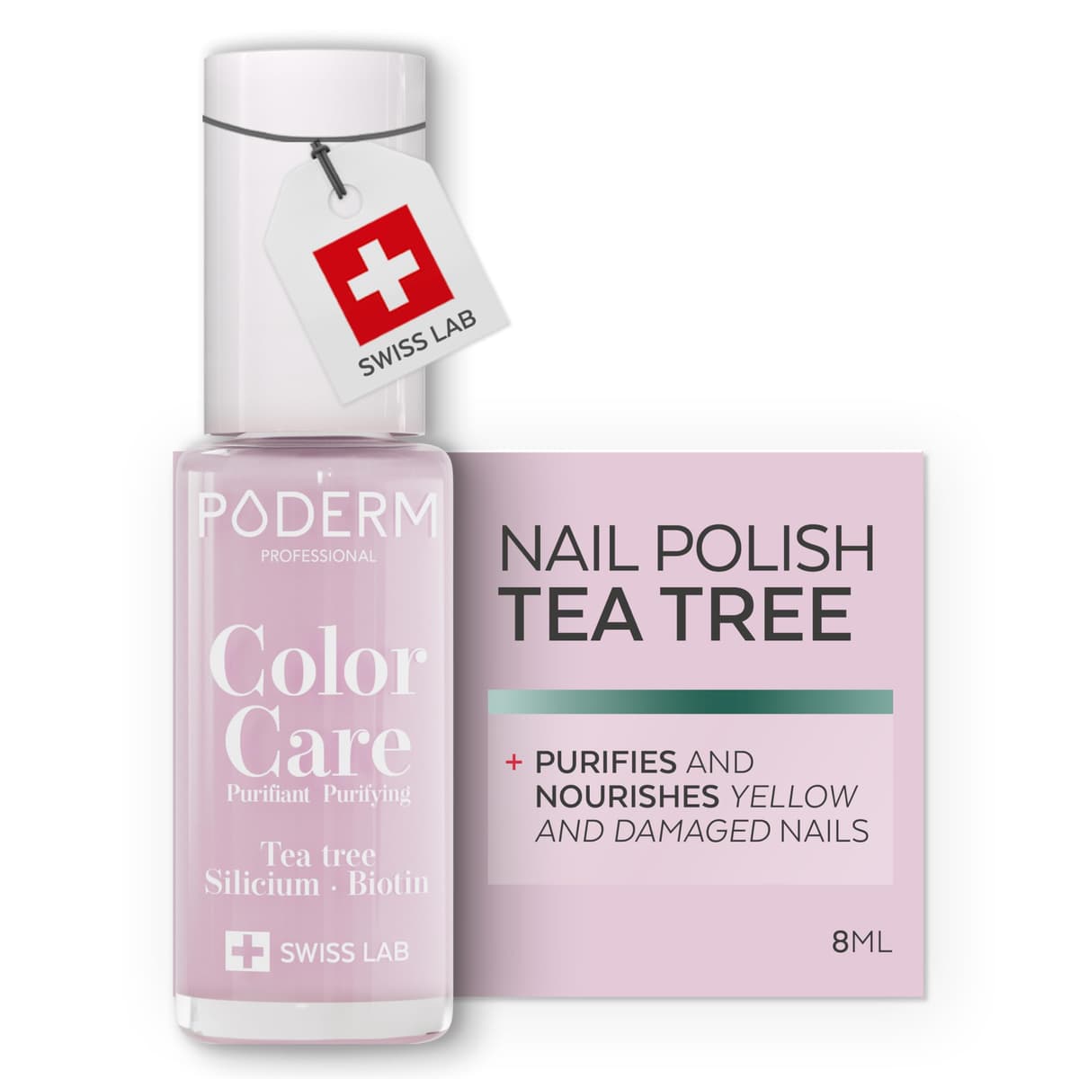 PODERM Nail Care Polish with Tea Tree - Rosewood | Swiss Lab - 8ML | Enriched with Tea Tree, Silicon & Biotin | Purifies, Clarifies & Nourishes Yellow Nails | Created by a Podiatrist — view 31