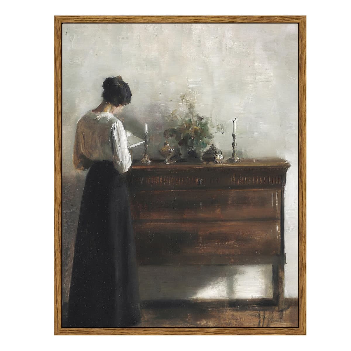 VIYYIEA Vintage Framed Black Dog Wall Art, Bedroom Living Room Minimalist Animal Art Decor, Antique Dog Canvas Print Paintings, Home Farmhouse Retro Still Life Decor, 12x16 Inch — view 97