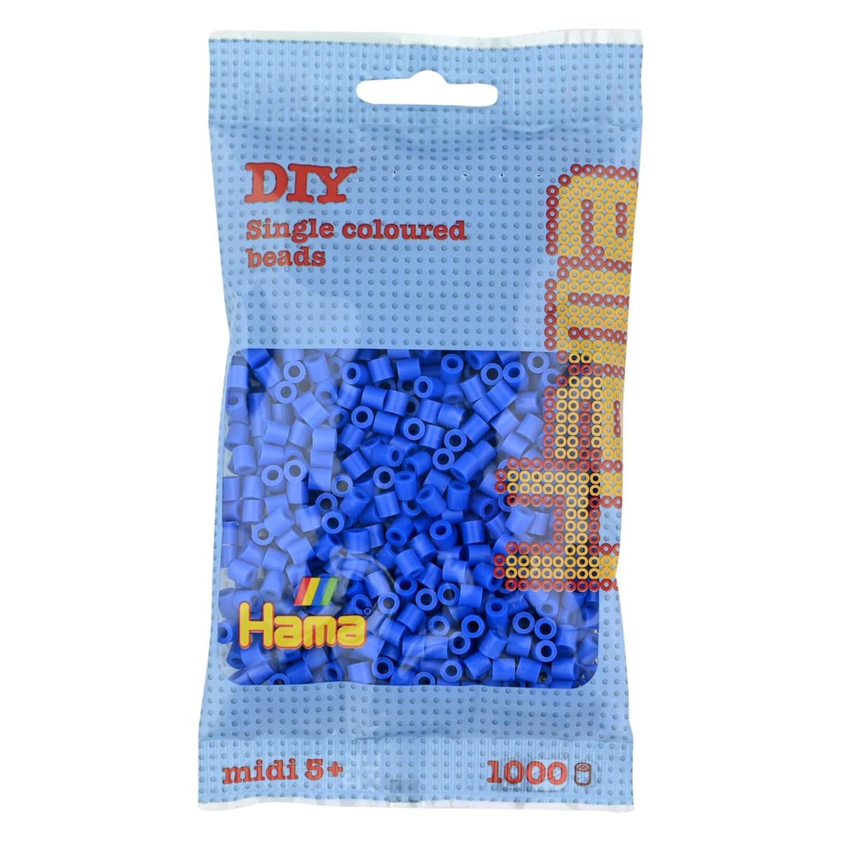 HAMA Bolsa de perlas | Aprox. 1000 cuentas midi fusibles para manualidades y mosaicos | Perlas de fusión para niños creativos 5+ | Juego de arte y decoración | Light Blue