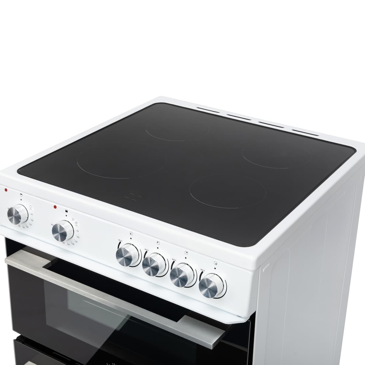 Willow WT60CCW 60cm Electric Cooker with Ceramic Hob, Twin Cavity, 31L Electric Grill, Freestanding - White — view 4