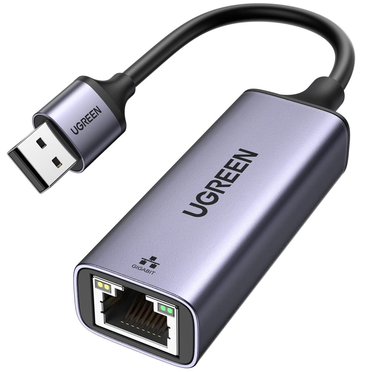 UGREEN USB Ethernet Adapter, 1000 Mbps Gigabit Network Adaptor, Aluminum RJ45 LAN Internet Adapter Driver Free Compatible with Switch, MacBook Pro 2022 2020,TV Box,XPS,Steam Deck (Grey Type A)