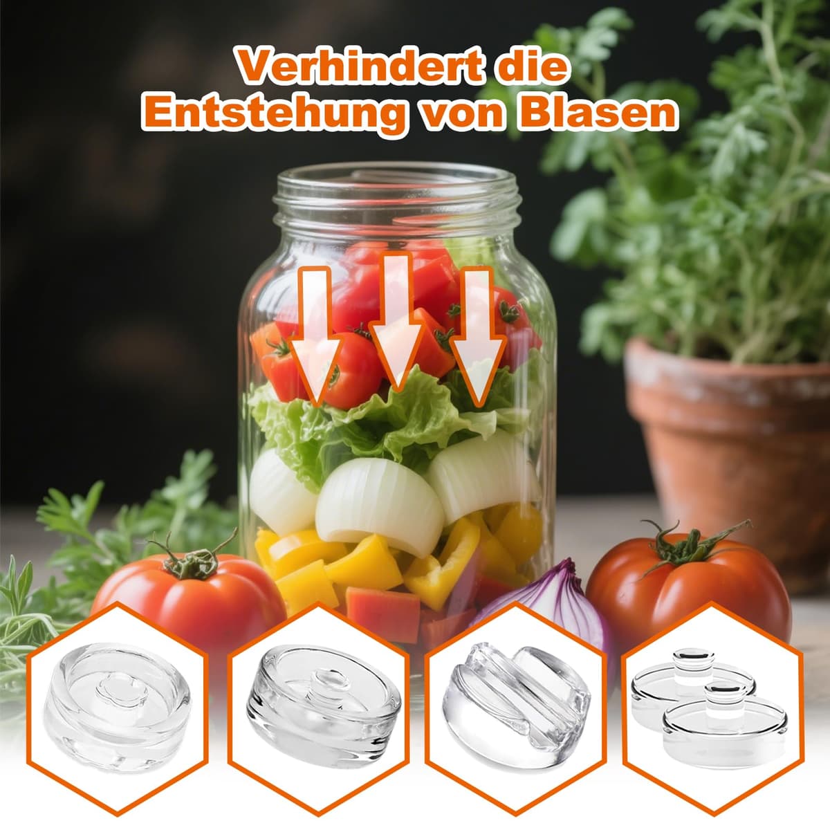 Pesos de Fermentación, 4 Piezas de Piedra de Peso, Pesas para Tarros de Conserva de Pepino, Pesas de Vidrio para Fermentación Ø 7cm,Pesas de para Fermentar Verduras en Salmuera — view 5