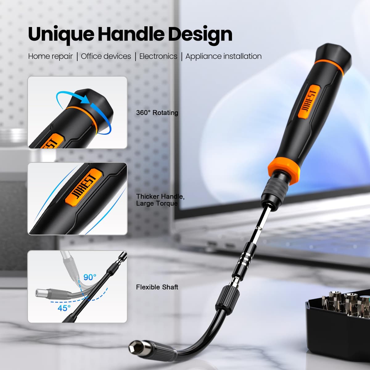 JOREST 152 en 1 set de Destornilladores de Precisión Magnéticos Profesionales, Kit de Reparación Portátil con Torx Triwing Bits para Macbook, PC,Switch, PS5, Gafas, Relojes, Laptop, Xbox — view 2