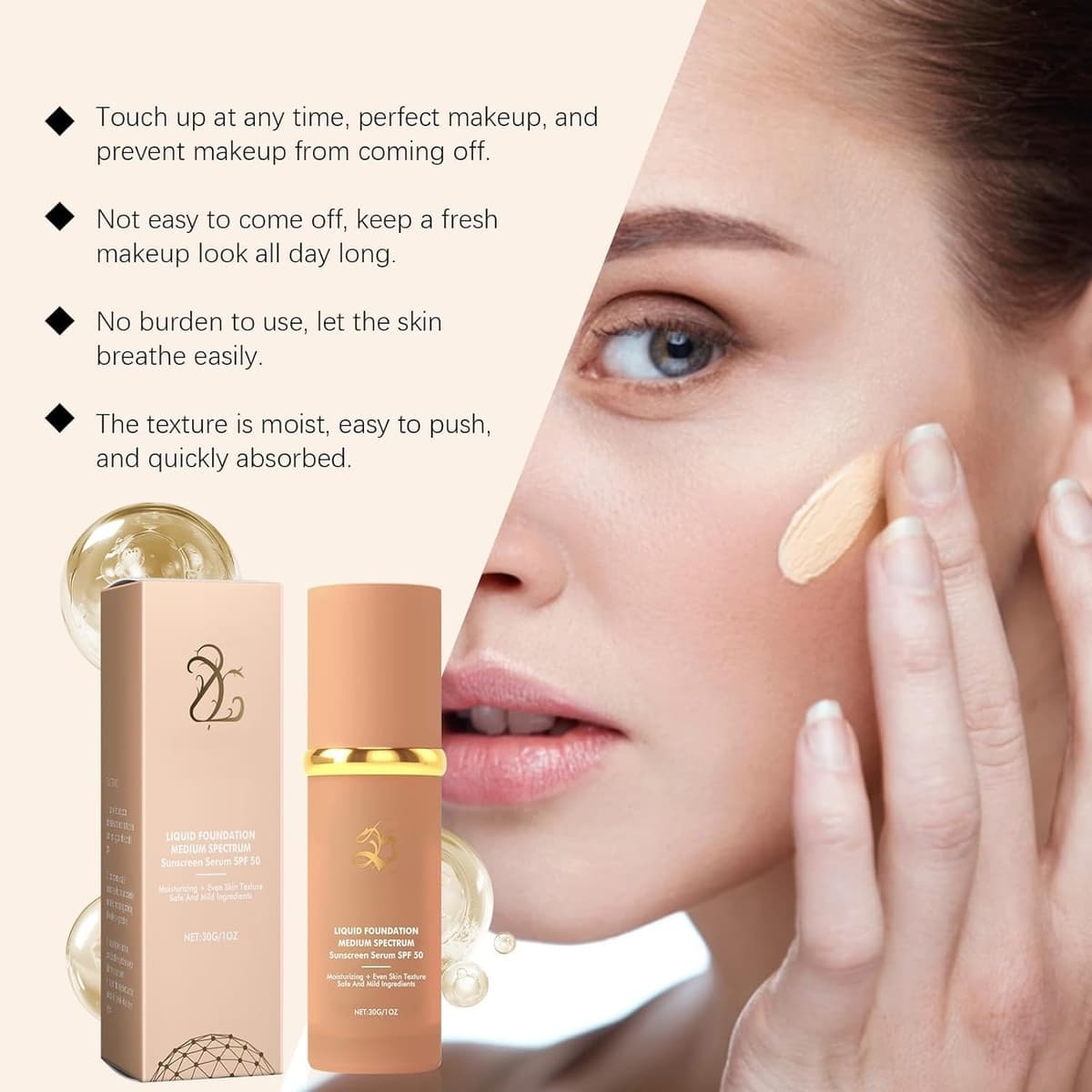 Infinite Love Maquillaje,Base De Maquillaje Que Cambia De Color SPF 50,Base Maquillaje Coreana,Base Maquillaje Antiedad,Duradera Para Corrector Antiedad Hidratante (2PCS) — view 2