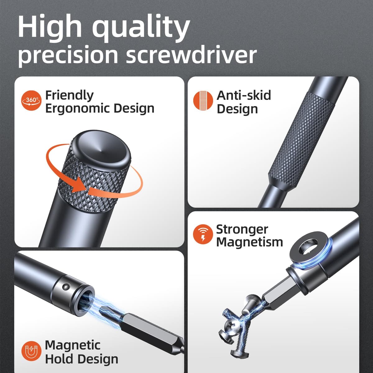 JOREST 52 EN 1 Juego de Destornilladores Precision, Kit de Herramientas Portátil con Torx T3 T4 T5 T6 T7 T8 T9 T10, Triwing Y00, P2/P5, etc, para Macbook, Switch, PS4, PS5, Xbox, PC, Laptop, Gafas — view 2