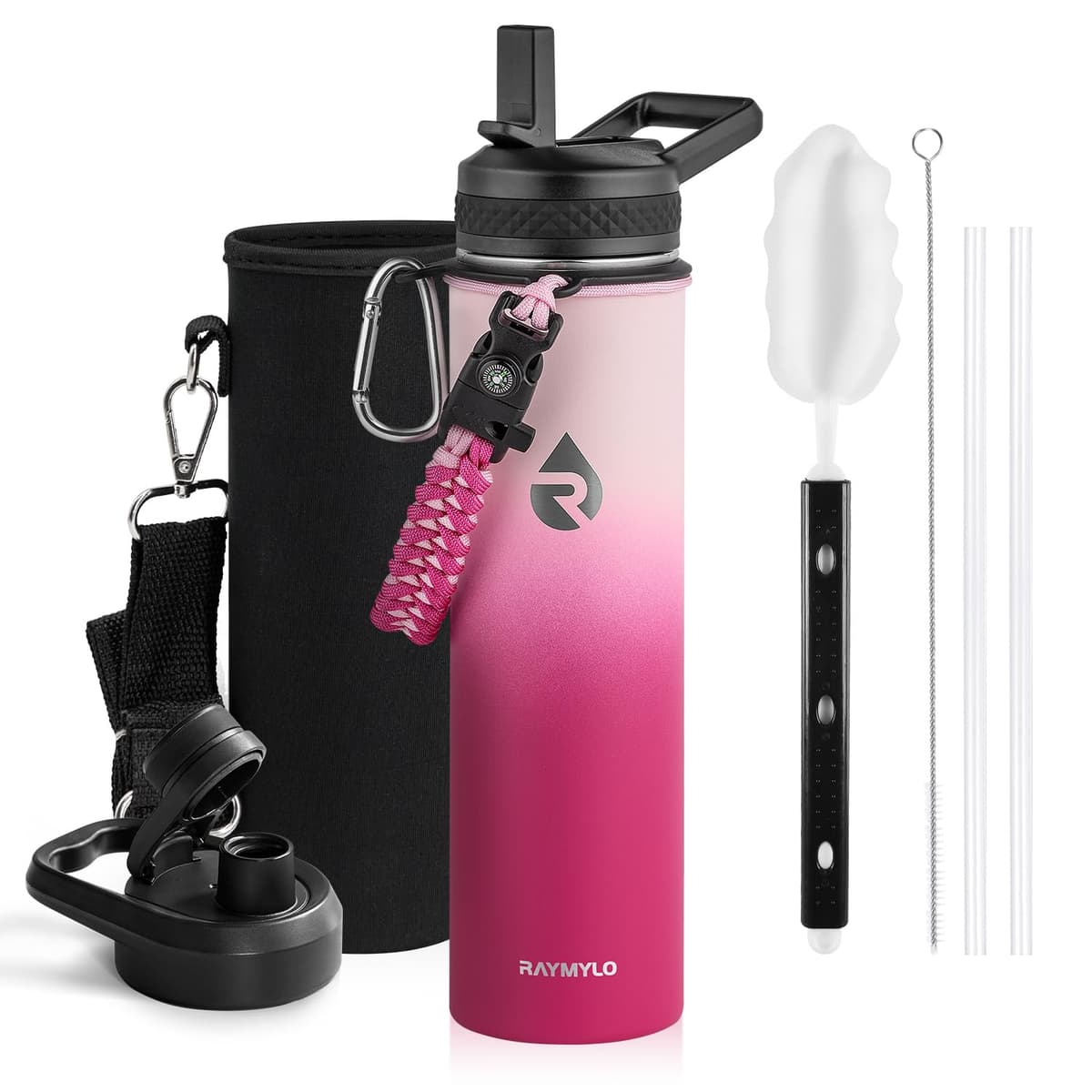 RAYMYLO One Gallon Water Bottle Insulated, Triple Walled Vacuum Stainless Steel (Cold for 48 Hrs), Leak Proof & Non-BPA, Large Water Flask Jug with Paracord Handle & Straw Spout Lids — view 89