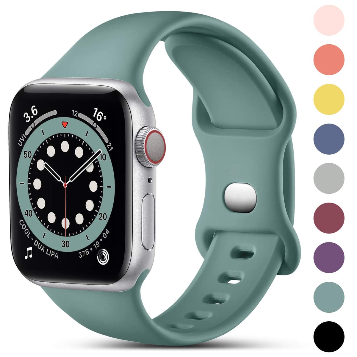 CeMiKa Compatible with Apple Watch Strap 41mm 40mm 38mm 42mm, Silicone Sport Band Replacement Straps Compatible with Apple Watch Series 11 10 9 8 7 6 5 4 3 2 1 SE SE3/iwatch Strap, Black — view 9