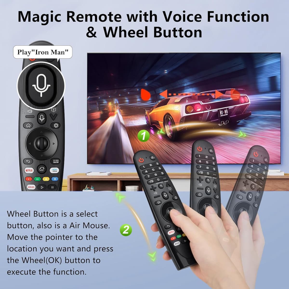 Magic Remote for LG-TV-Remote, Replacement for LG Smart TV Remote Control, AKB75855501 AN-MR20GA with Pointer and Voice Funct — view 3
