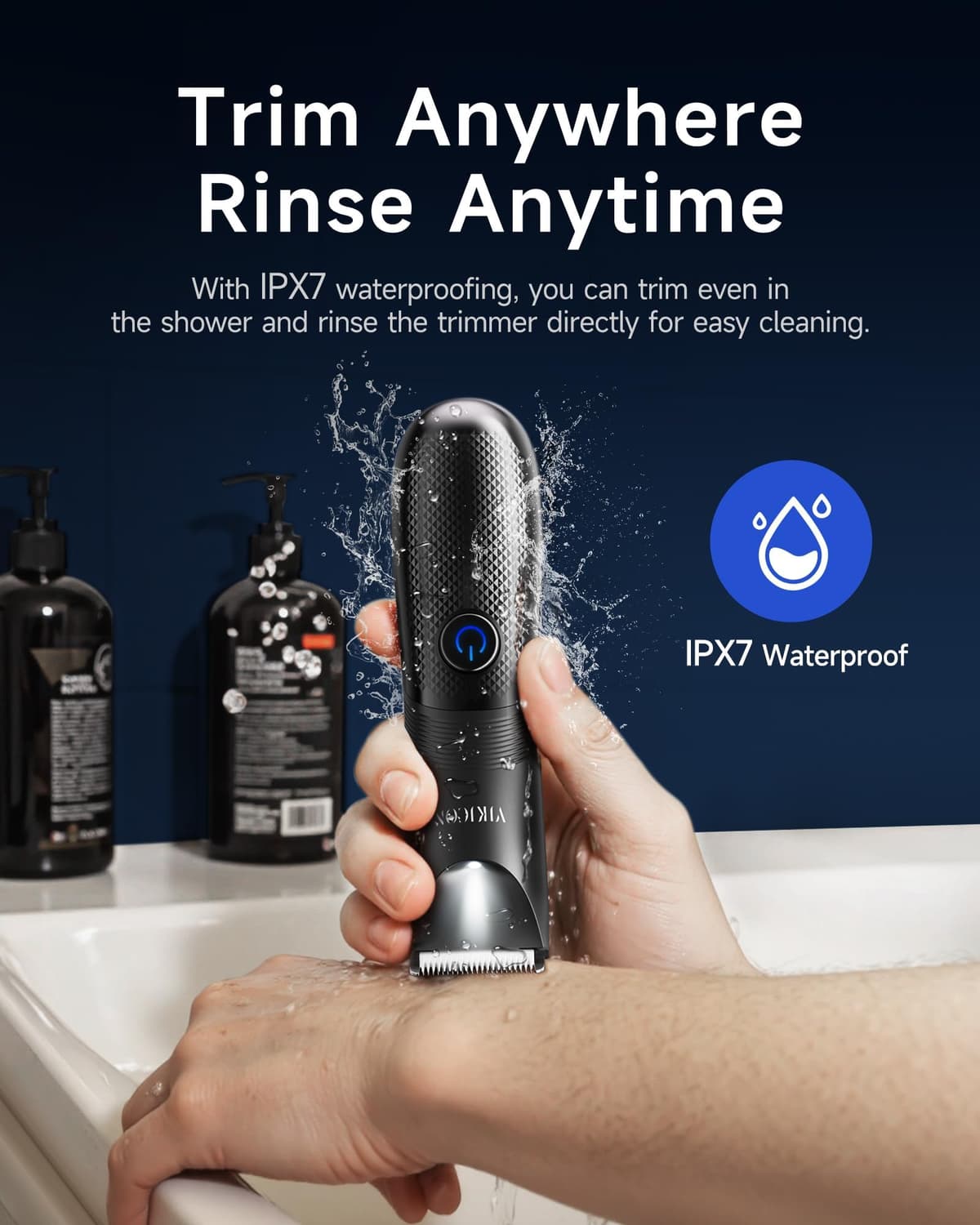 Manscape Body Trimmer Men, Painless Pubic & Balls Trimmer Men, Body Shavers w/Ceramic Blade&LED Light, IPX7 Waterproof Electric Razor, Male Grooming Kit USB-C Rechargeable, Gifts for Husband — view 5