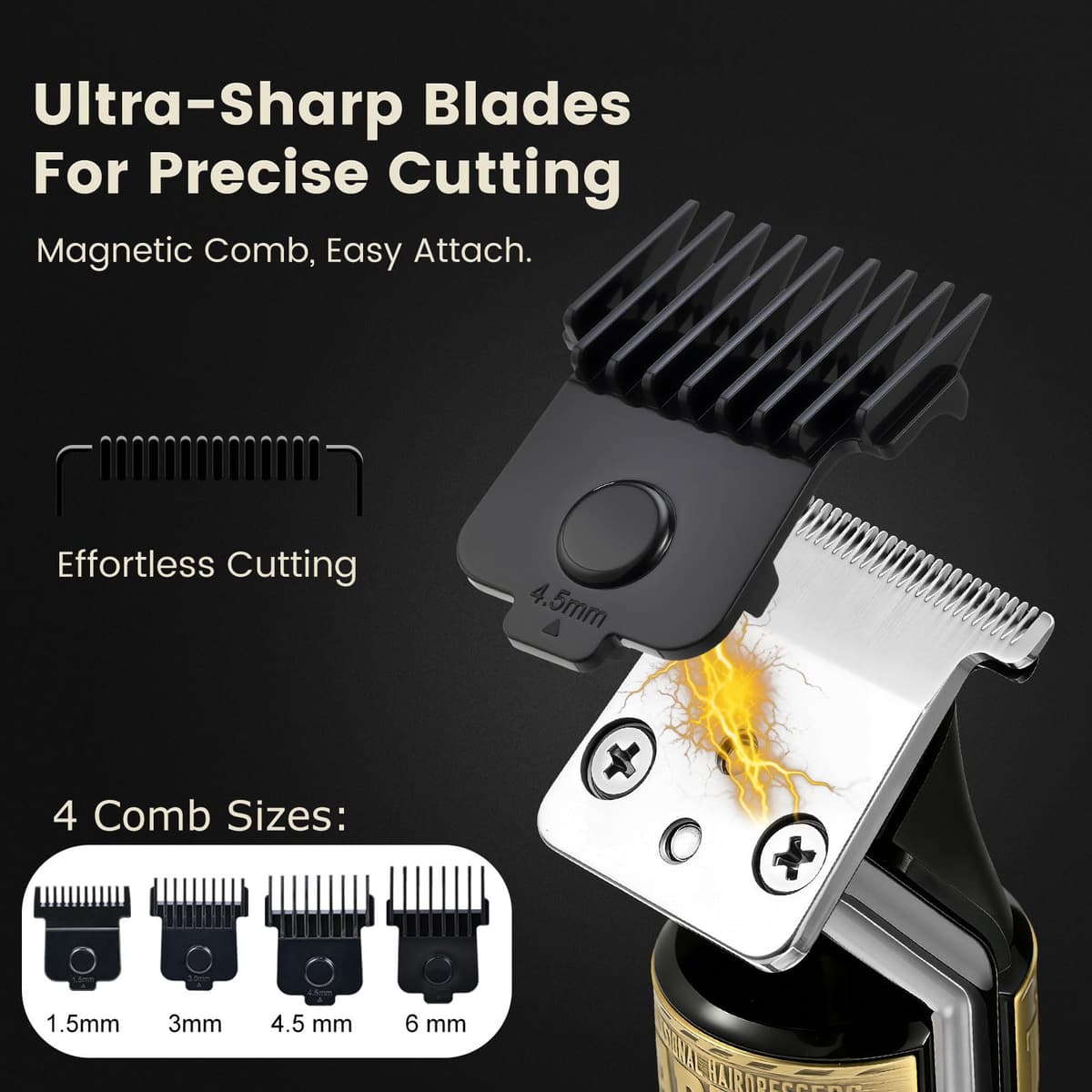 YIDON Men's Shaver and Hair Clipper, Men's Hair Clippers with Type-C Charging, IPX6 Waterproof Fuselage Beard Trimmer, Complete Set with Magnetic Combs, Wet and Dry Use — view 4