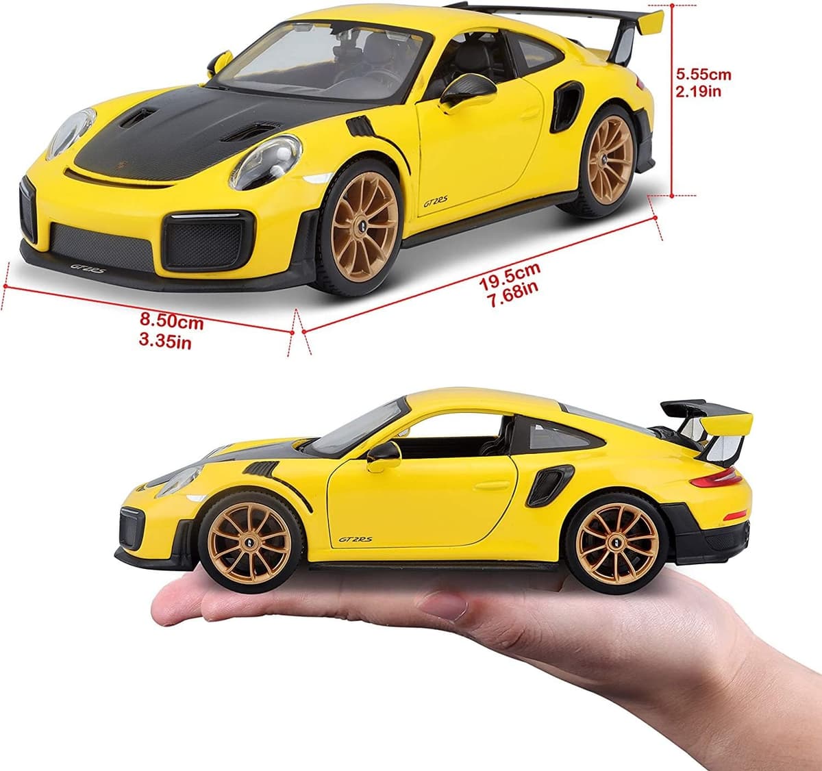 Bburago - Porsche 911 GT2 RS - Maqueta Realista de Coche a Escala 1:24, Licencia Oficial Porsche, Edad Recomendada 3+ años — view 7
