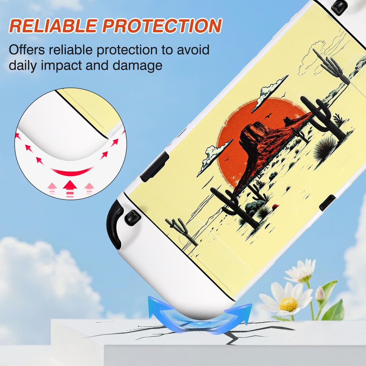 DLseego Protective Case Compatible with Switch 2,Dockable Silicone Soft Shell,Anti-Scratch and Shock-Absorption Design Protector Skin for Switch 2 with Handle Cover and 4PCS Thumb Grips,Yellow — view 2