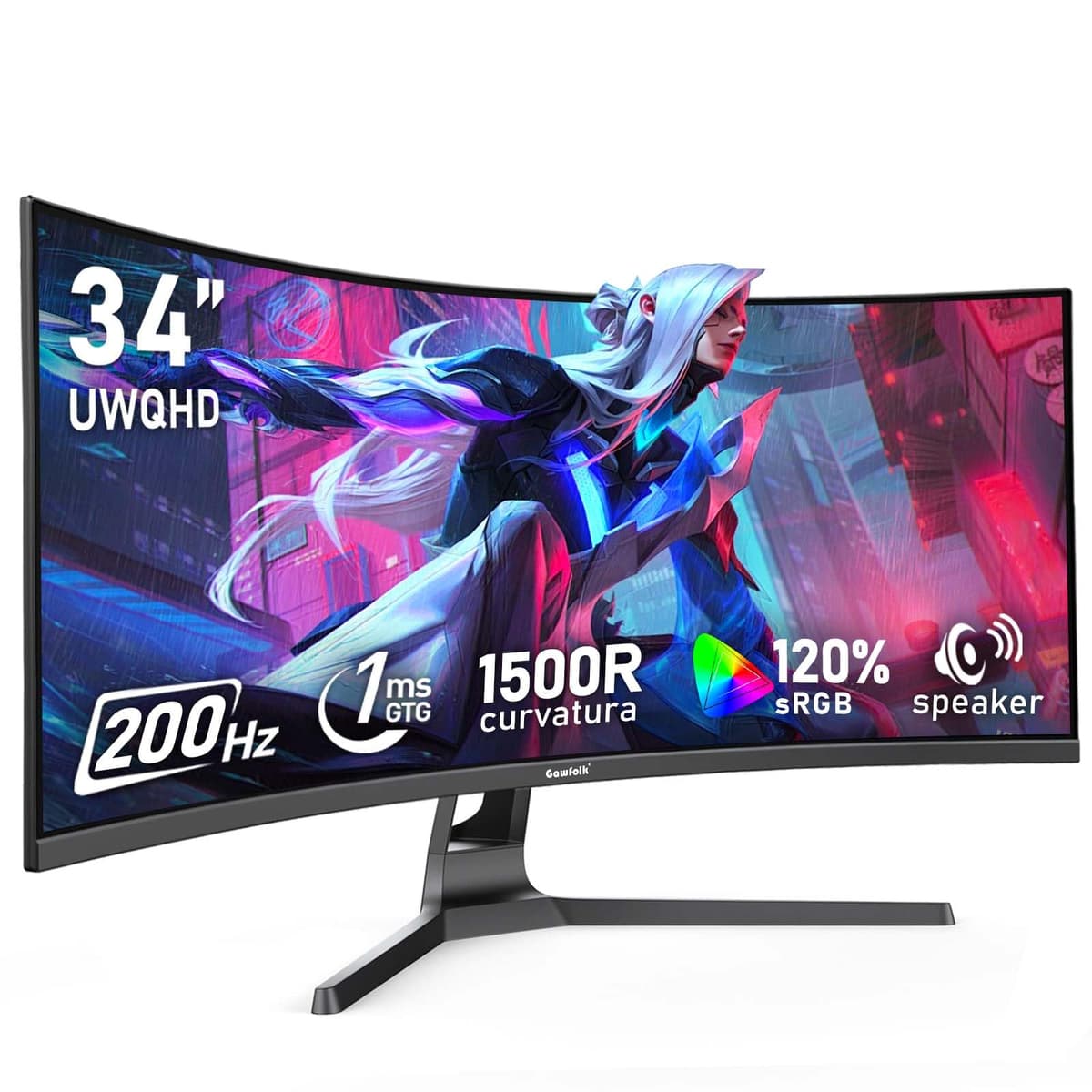 Gawfolk 27 inch IPS PC Screen, 4K Gaming Monitors 160Hz, 1ms,AdaptiveSync, 100%sRGB, 178° Wide Viewing Angle, HDMI 2.1, DisplayPort,Height-adjustable and swivel,75*75MM Wall Mount Compatible - Black — view 12