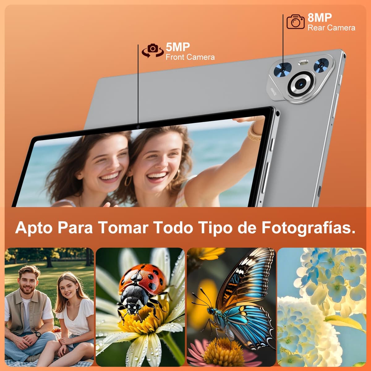 10 Pulgadas Android 15 Tablet 8000mAh Octa-Core, 30 GB RAM + 128 GB ROM (2 TB TF),Widevine L1,FHD IPS,USB-C, Wi-Fi 5G, BT5.0, 5MP+8MP, Pantalla Táctil, Facial ID, Tableta PC con Teclado y Ratón — view 5