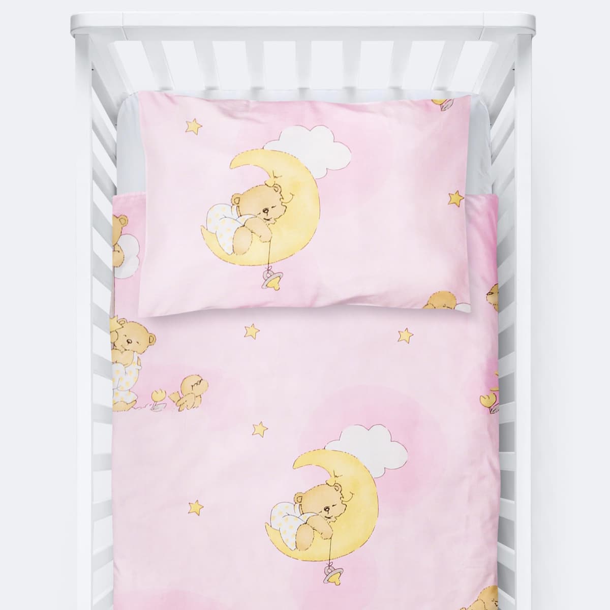 Baby Comfort 4 Piece Duvet Pillow Duvet Cover Pillowcase 80x70 cm Bedding Set 12M+ (Ladders Pink) — view 25