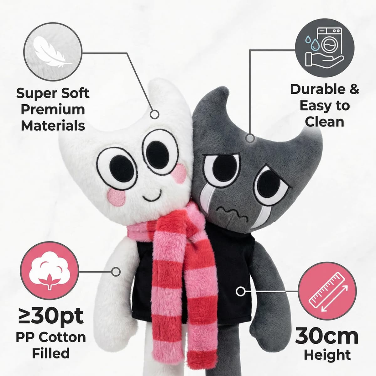 Dandy's World Plush - Super Soft Game Character Stuffed Animal | Cute Collectible for Fans, All Ages & Perfect Stocking Filler Gift (Twisted Razzle & Dazzle 30cm) — view 2