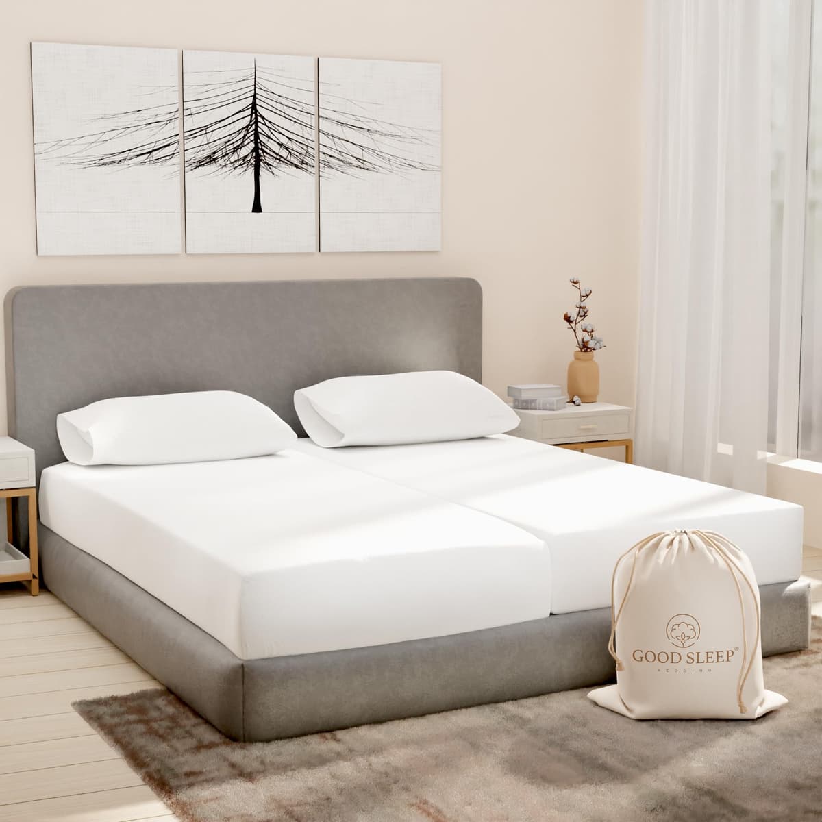 1000 Thread Count Egyptian Cotton Sheets Queen Size, 4 Pc Luxury Sheets Set, Long Staple 100% Cotton Sheets for Queen Size Bed, 16" Deep Pocket Hotel Style Sheets, Sateen Sheets Queen, Light Blue — view 31