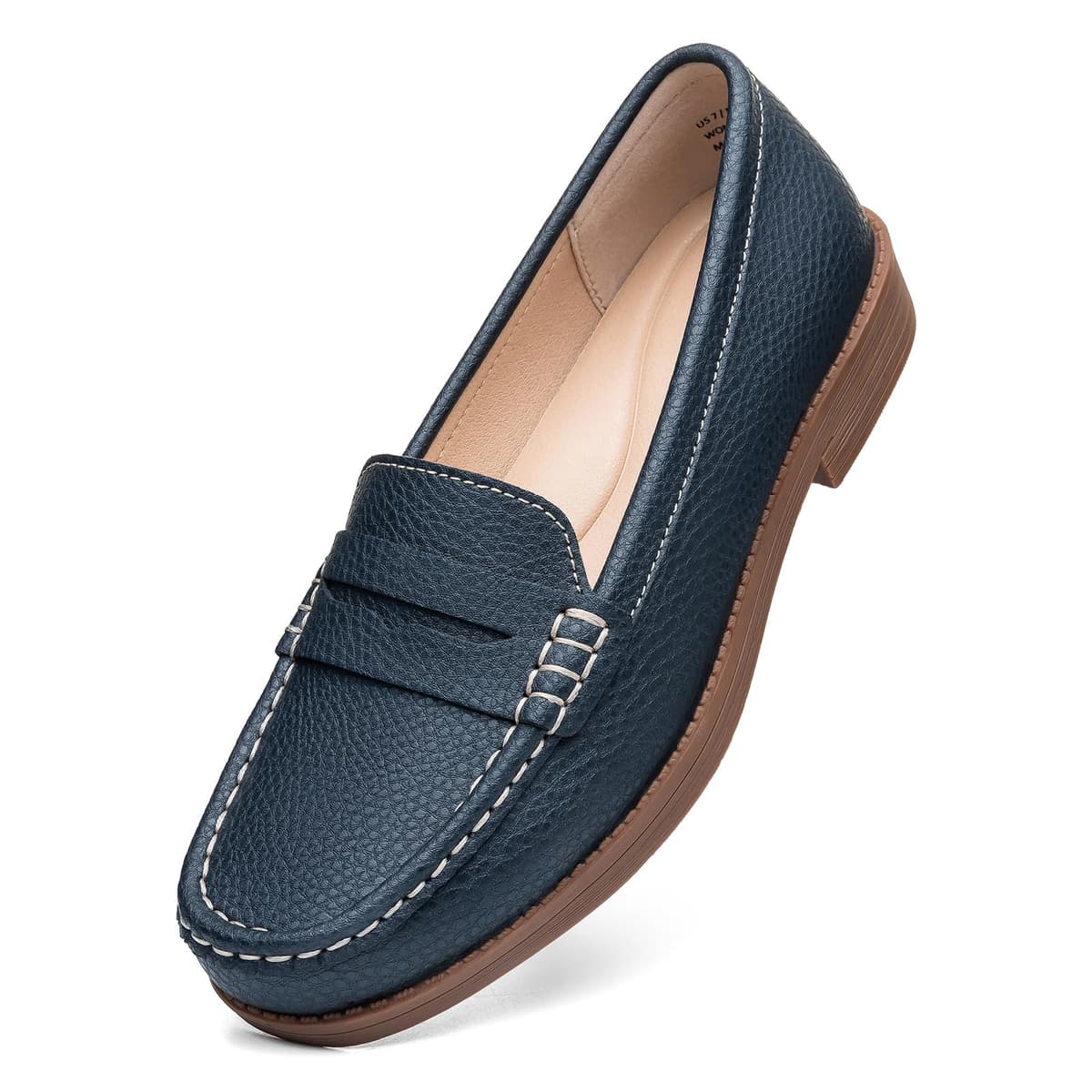 Women's Comfortable Leather Penny Loafers Slip On Business Casual Dress Shoes Lightweight Office Work Flats Everyday Walking Shoes for Women — view 21