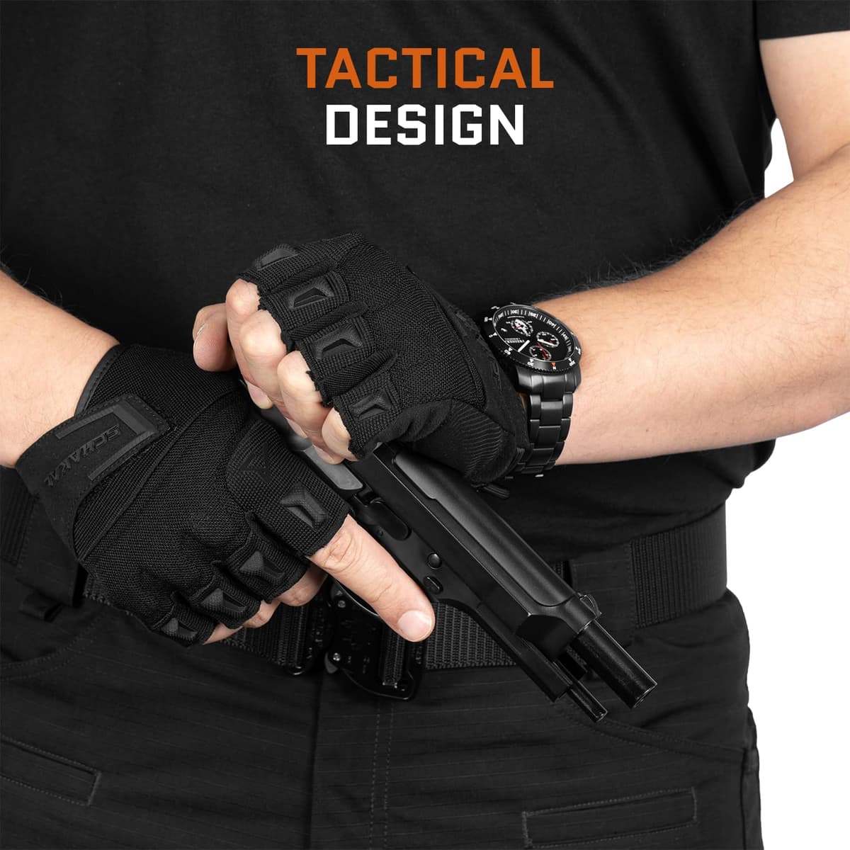 ACE Schakal Guantes sin Dedos - Guantes tácticos sin Dedos - para Paintball y Deportes de Tiro — view 3