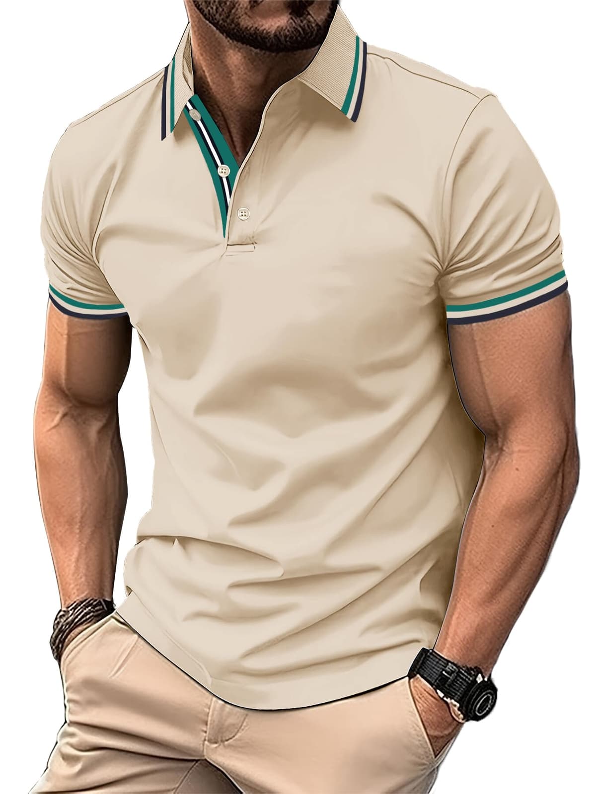 SwissWell Polo Manga Corta para Hombre Polo Shirt de Secado Rápido Polo de Golf Verano Outdoor Transpirable Camisetas — view 10