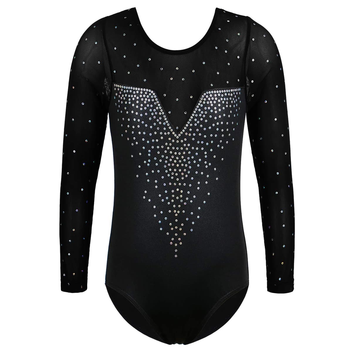Niña Maillots de Gimnasia Mangas Largas con Lentejuelas en Tul — view 15