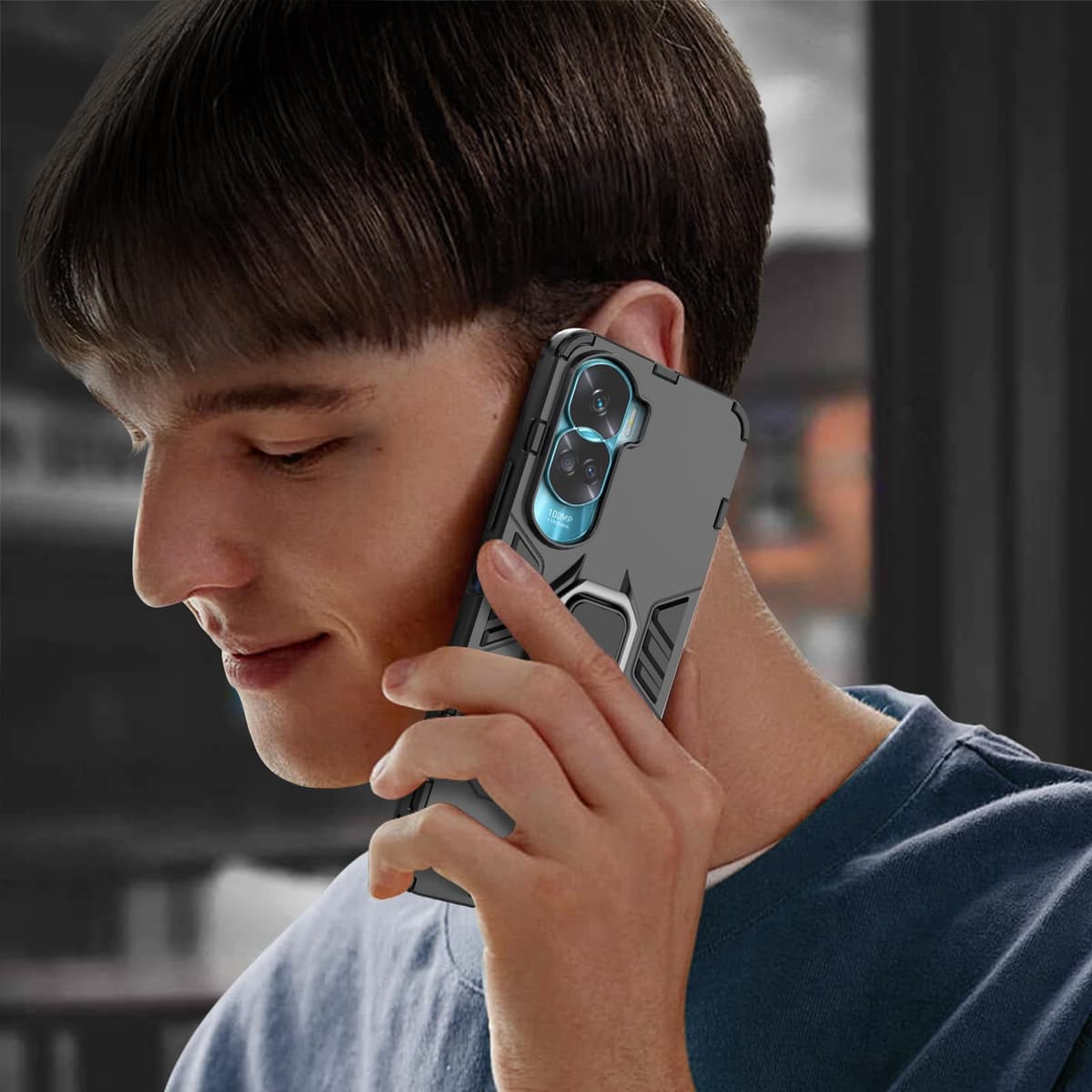 Funda para CMF Phone 2 Pro, Carcasa Antigolpes con Soporte anular metálico, Case Protectora de Grado Militar, Negro — view 650