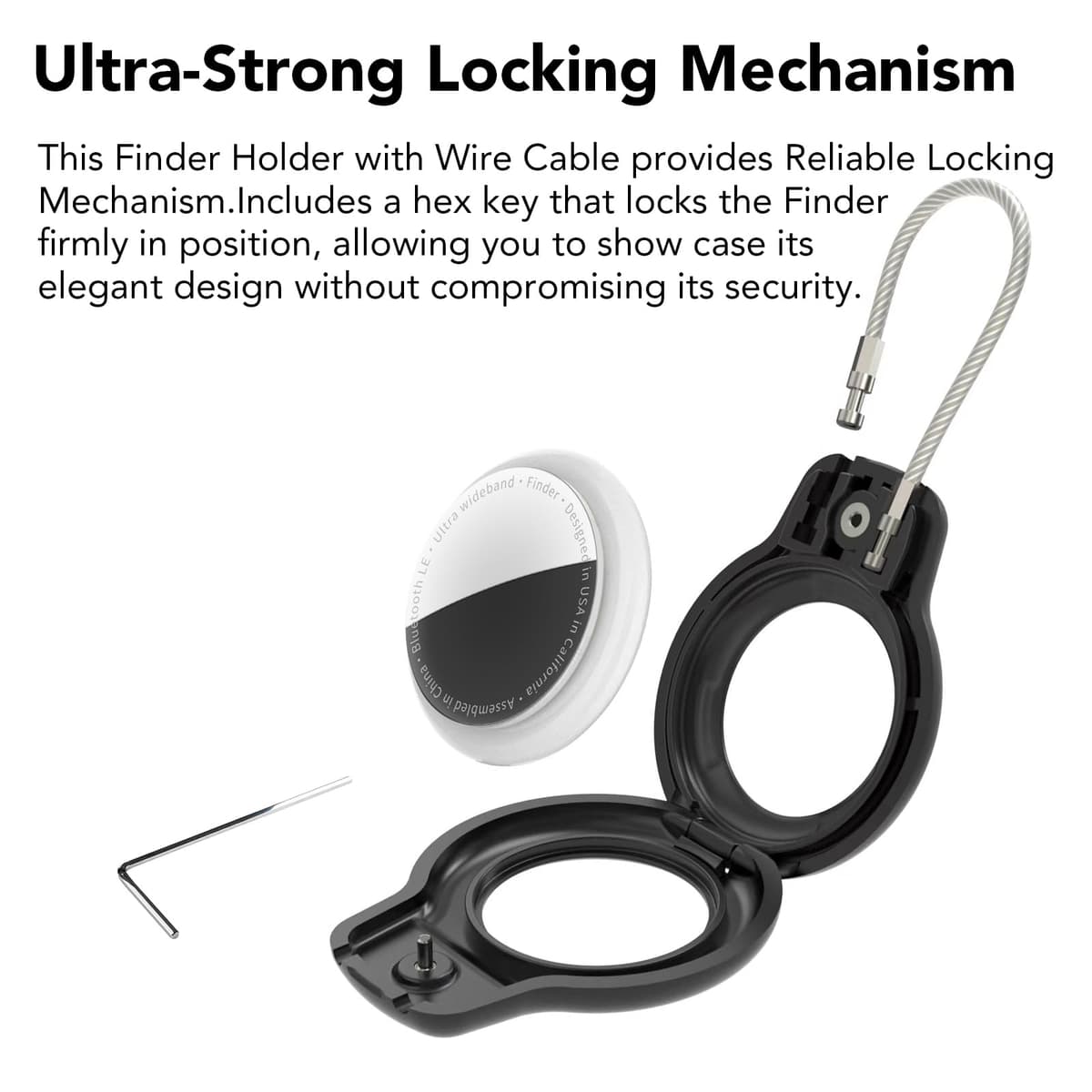 SPGUARD Compatible con Apple AirTag Colgante Soporte Seguro con Cable, 4 Pack Air Tag Lock Caso Llavero Llavero Cubierta Etiqueta de Equipaje para Llaves, Equipaje y más — view 2
