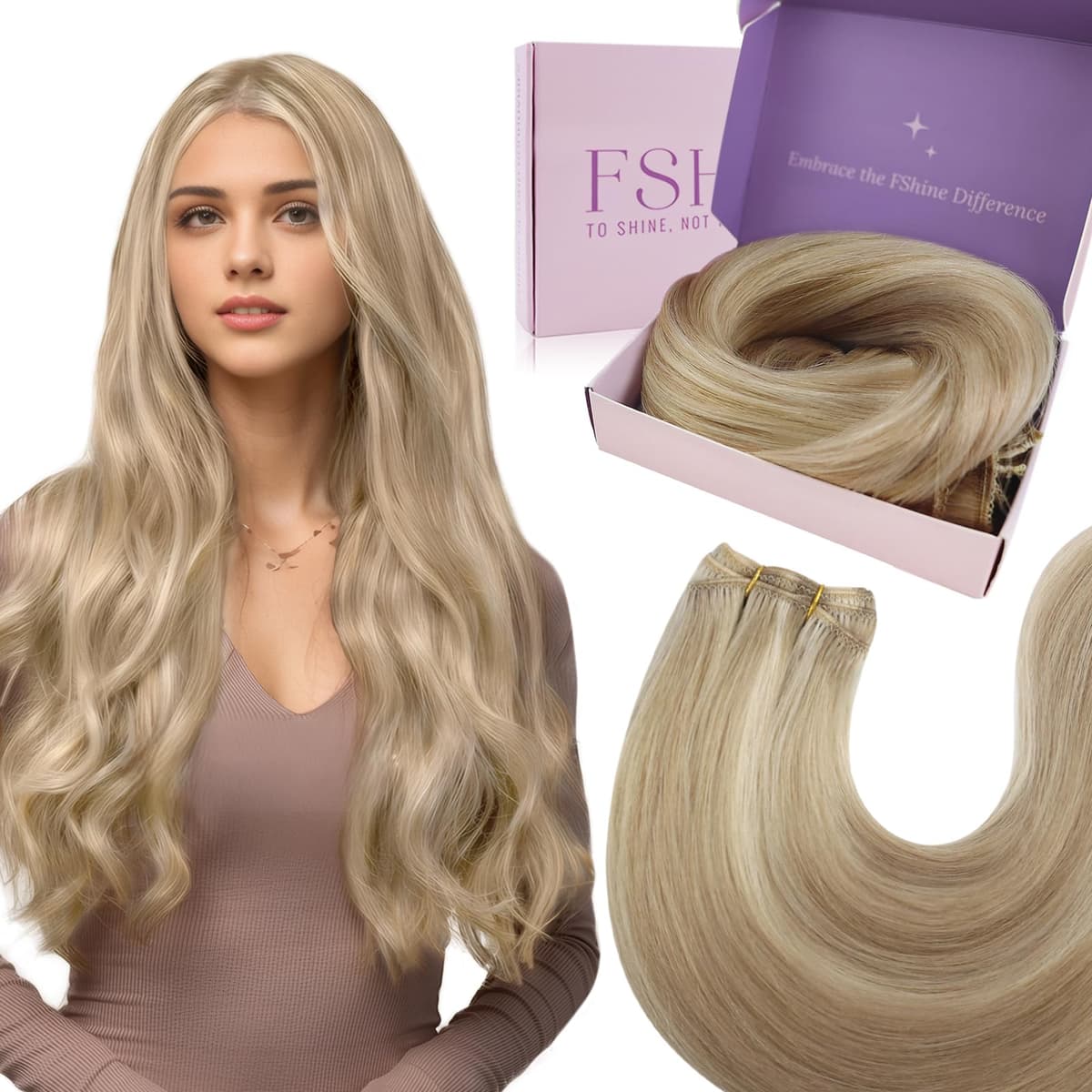 Fshine Clip in Hair Extensions Human Hair Copper Hair Extensions 18 Inch 120 g 7 pcs Color 330 Natural Straight Hair Extensions for Women Real Human Hair — view 62