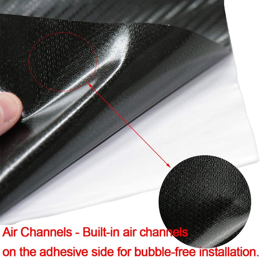 NewL 3D Carbon Fiber Vinyl Wrap Roll with Air Release Bubble Free Adhesive Film Contain Installation Tools (Black, 60cm x 150cm) — view 2