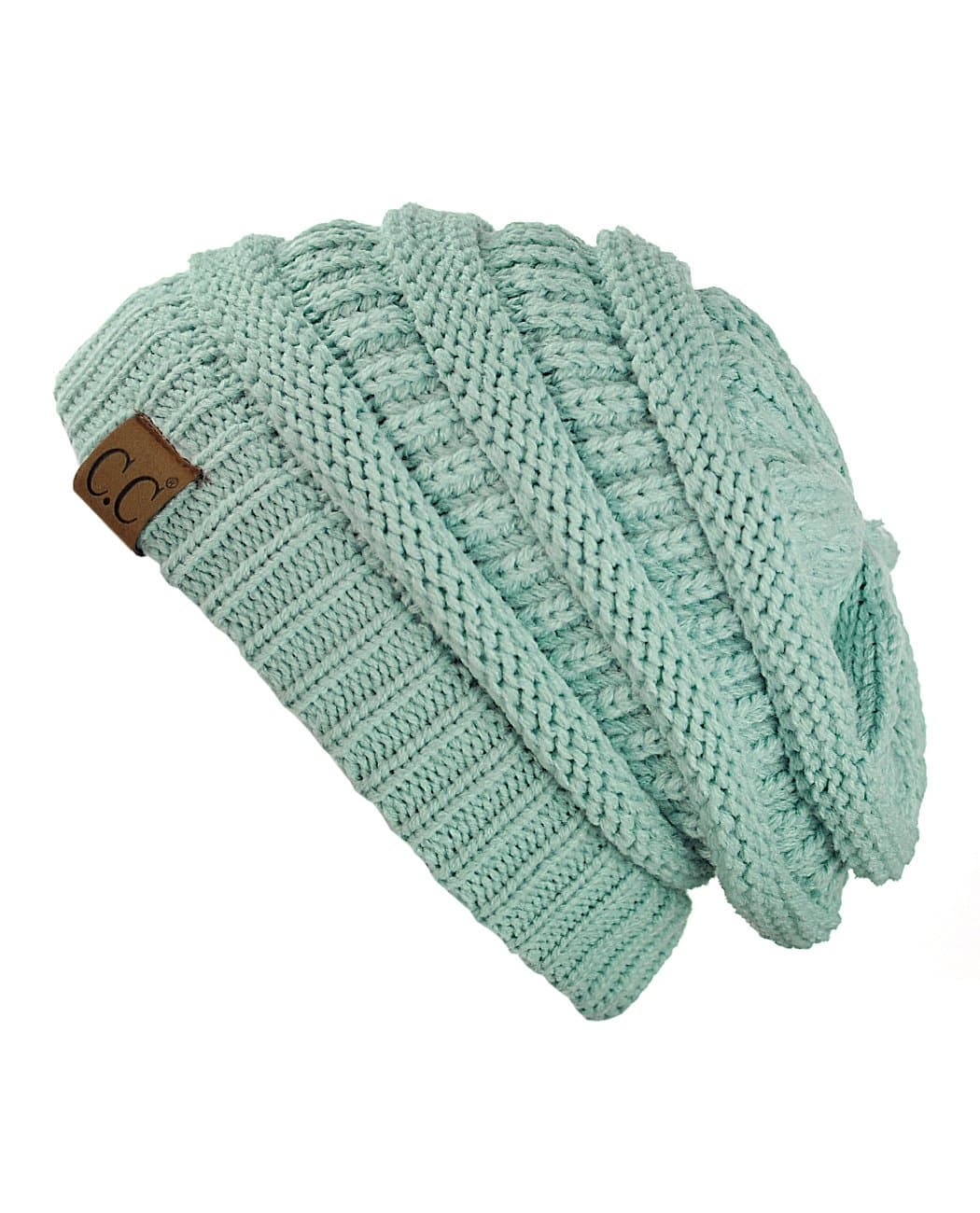 Warm Chunky Soft Stretch Cable Knit Beanie Skully — view 122