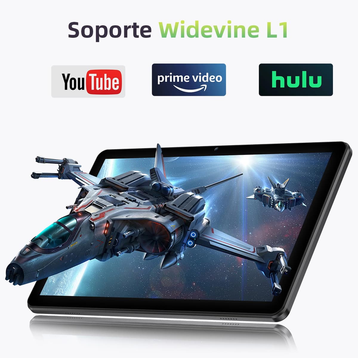 Tablet 10 Pulgadas, Tableta Android 15 con Funda, Unisoc T30 Quad-Core, 18 GB RAM + 128 GB ROM + 1 TB TF, Pantalla HD IPS 1280x800, Cámara Dual 5MP + 8MP, 6000 mAh, WiFi 6, BT 5.0, Widevine L1 (K70) — view 5