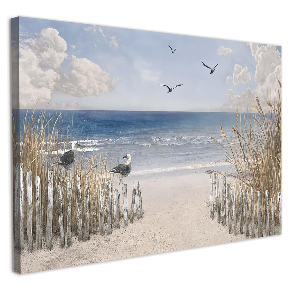 Framed Canvas Wall Art 12x16 Inch Mediterranean Coastal Window View Artwork Ocean Sailboat Wall Canvas Pictures for Living Room Bedroom Hallway Wall Decoration Prints with Hooks Magic Tape and Nails — view 16