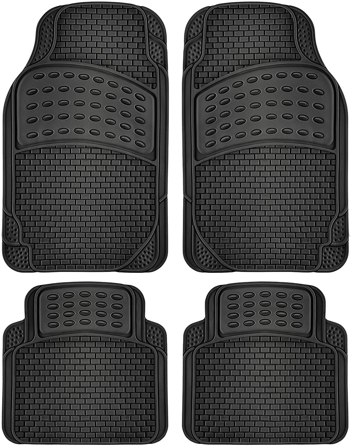Nyxi 5 Piece Rubber Car Mat XL Boot Mat (Front + Rear + Boot Mat 137cm X 110cm) Universal Non-Slip Deep Dish Heavy Duty for Cars SUV Truck and VAN, Water Proof, All Weather — view 9