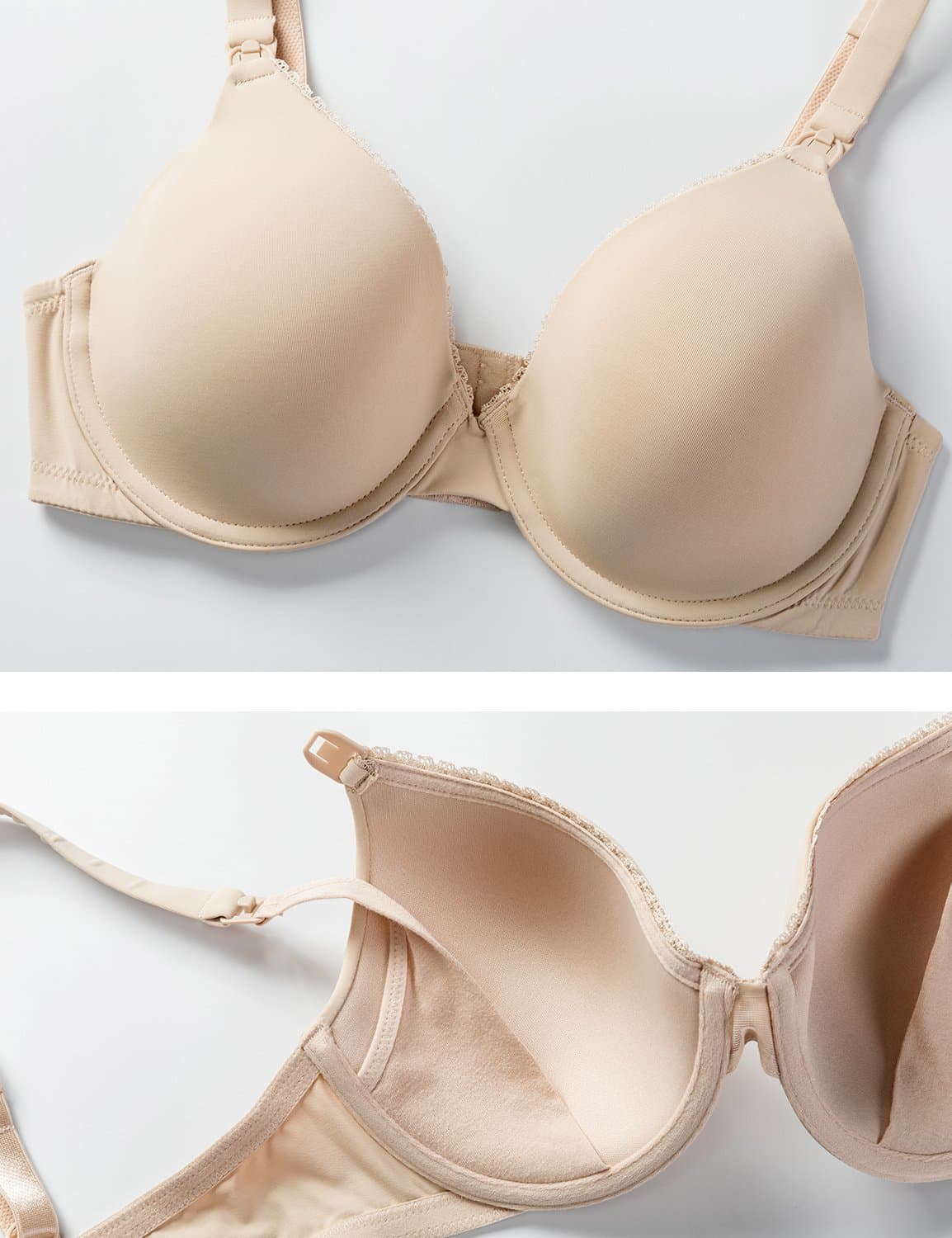 Gratlin Women's Full Cup Lightly Lined Plunge Underwire Maternity Nursing Bra — view 4
