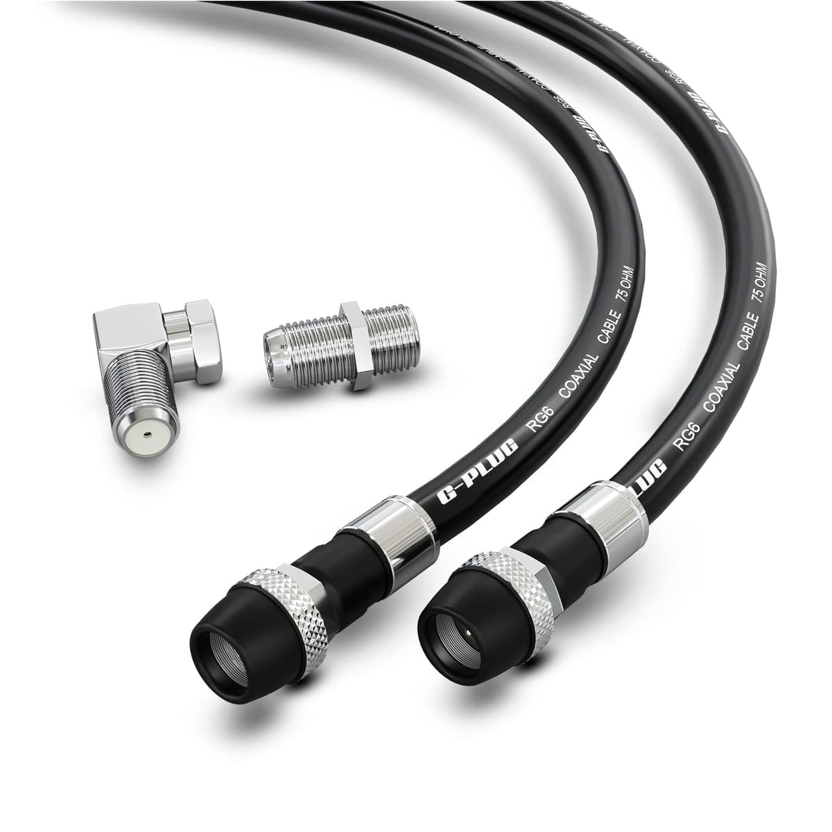 G-PLUG 6FT RG6 Coaxial Cable Connectors Set – High-Speed Internet, Broadband, Digital TV Aerial, Satellite Extension – Weather-Sealed Double Rubber O-Ring and Compression Connectors – White — view 11