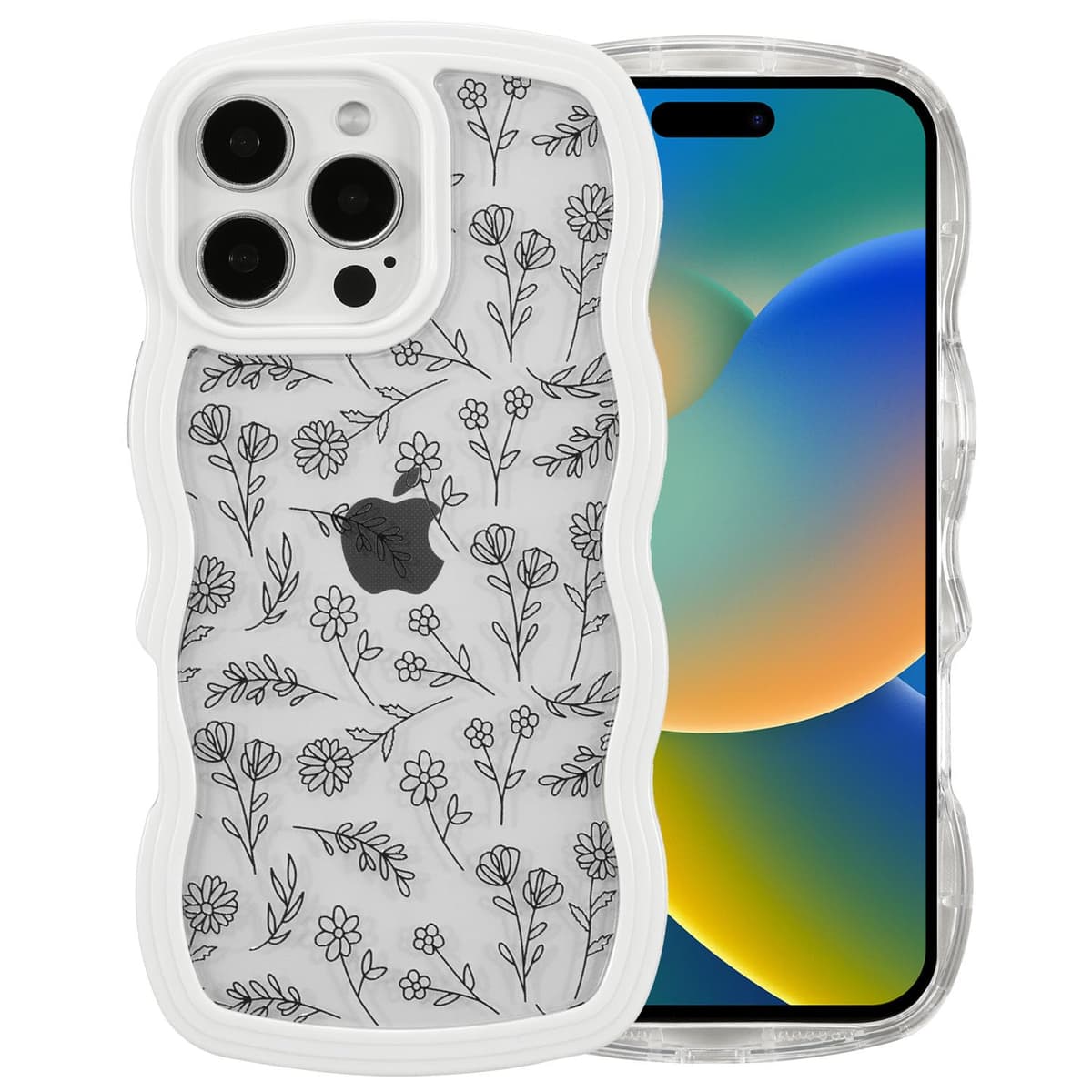 QLTYPRI Compatible with iPhone 11 Case, Cute Curly Wave Frame Clear Case for Girls Women, Transparent Soft Silicone TPU Bumper Shockproof Protective Phone Cover for iPhone 11 - Purple — view 108