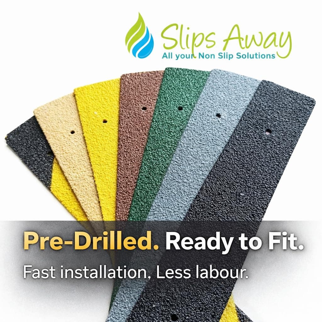 Non Slip Decking Strips – Anti Slip GRP Tread for Garden, Ramp, Stair & Patio – Anti Skid Safety Strips for Wood & Composite Decking for Outdoor Steps – Beige 1200mm x 50mm - Slips Away — view 4