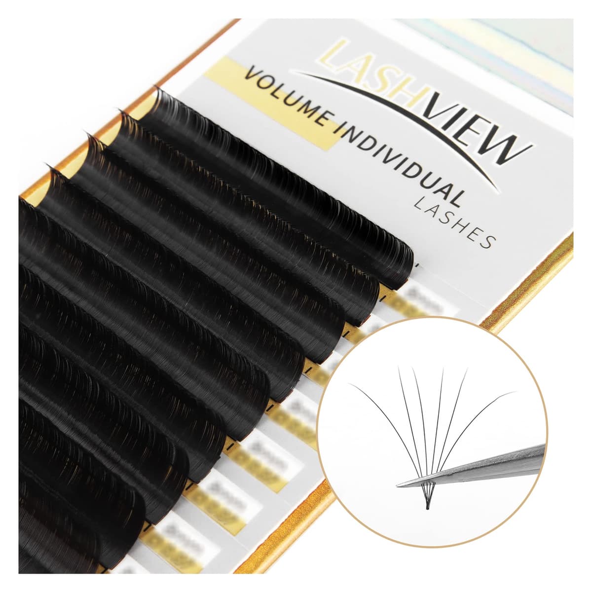 LASHVIEW Self Adhesive Lashes Clusters Eyelashes, 5+ Days Wear Press-on Lashes 10-16mm Individual Lash Extension Kit with Tweezers, No Glue Needed Natural DIY Kit (ZNF23) — view 15