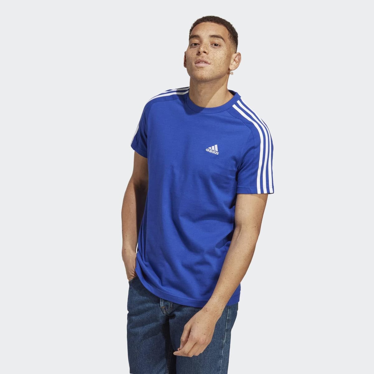 adidas Essentials Single Jersey 3-Stripes tee Camiseta de Manga Corta Hombre (Pack de 1) — view 2