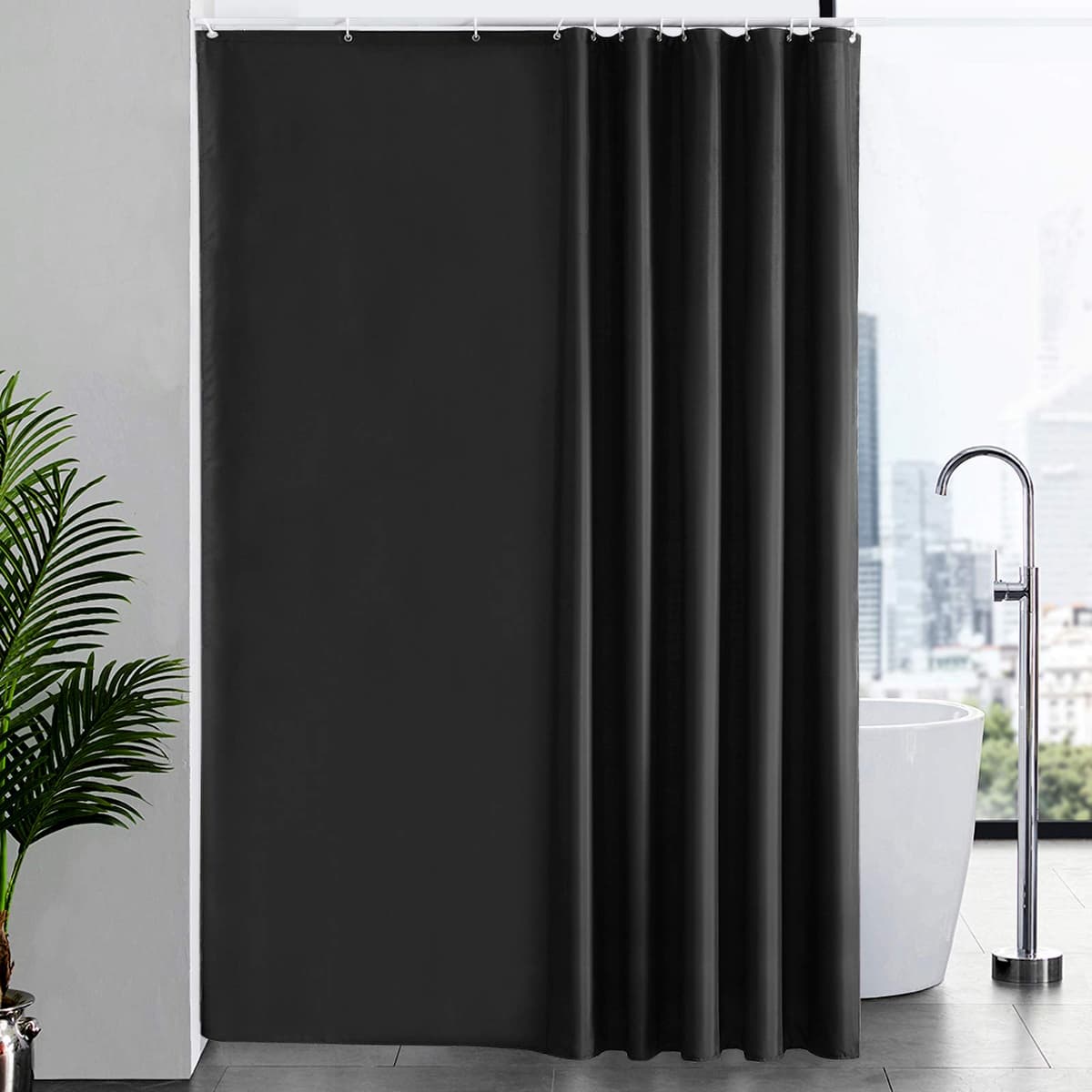 Furlinic Cortina Ducha 200x200cm Antimoho Impermeable Lavable Blanco Tela Poliéster Grandes Cortinas de Baño con 12 Aros de Cortina Ducha. — view 142