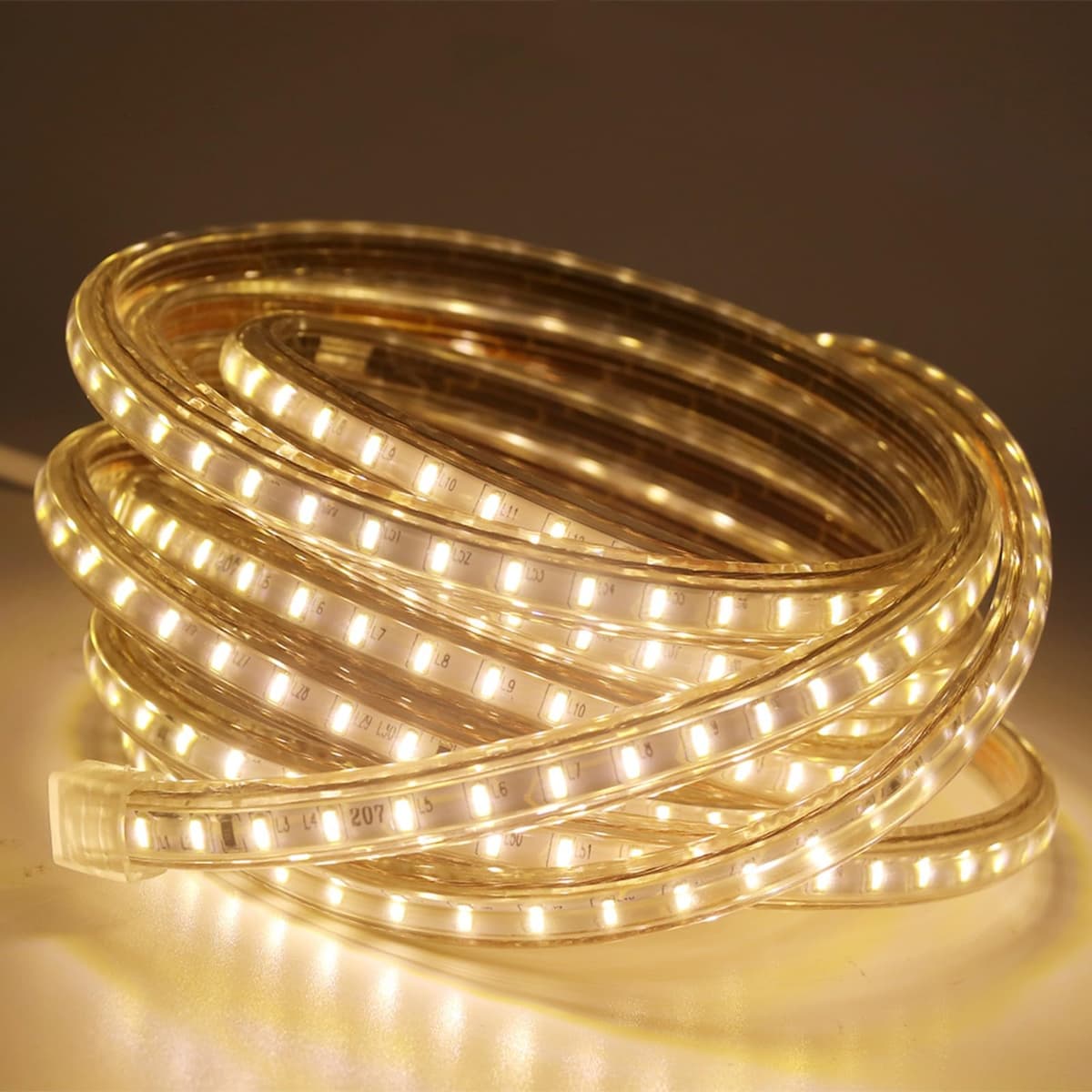 25m LED Strip AC 220V 240V IP65 Waterproof 3014 SMD 120LEDs/m Commercial Rope Light, Warm White Ribbon for Home Kitchen Cabinets Ceiling Garden Decoration UK Plug — view 3