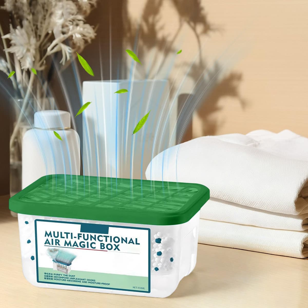 Caja mágica para eliminar el polvo en interiores, caja mágica multifuncional para purificación de aire, recolección automática de polvo y fórmula de extracto de plantas, frescura duradera para el — view 3
