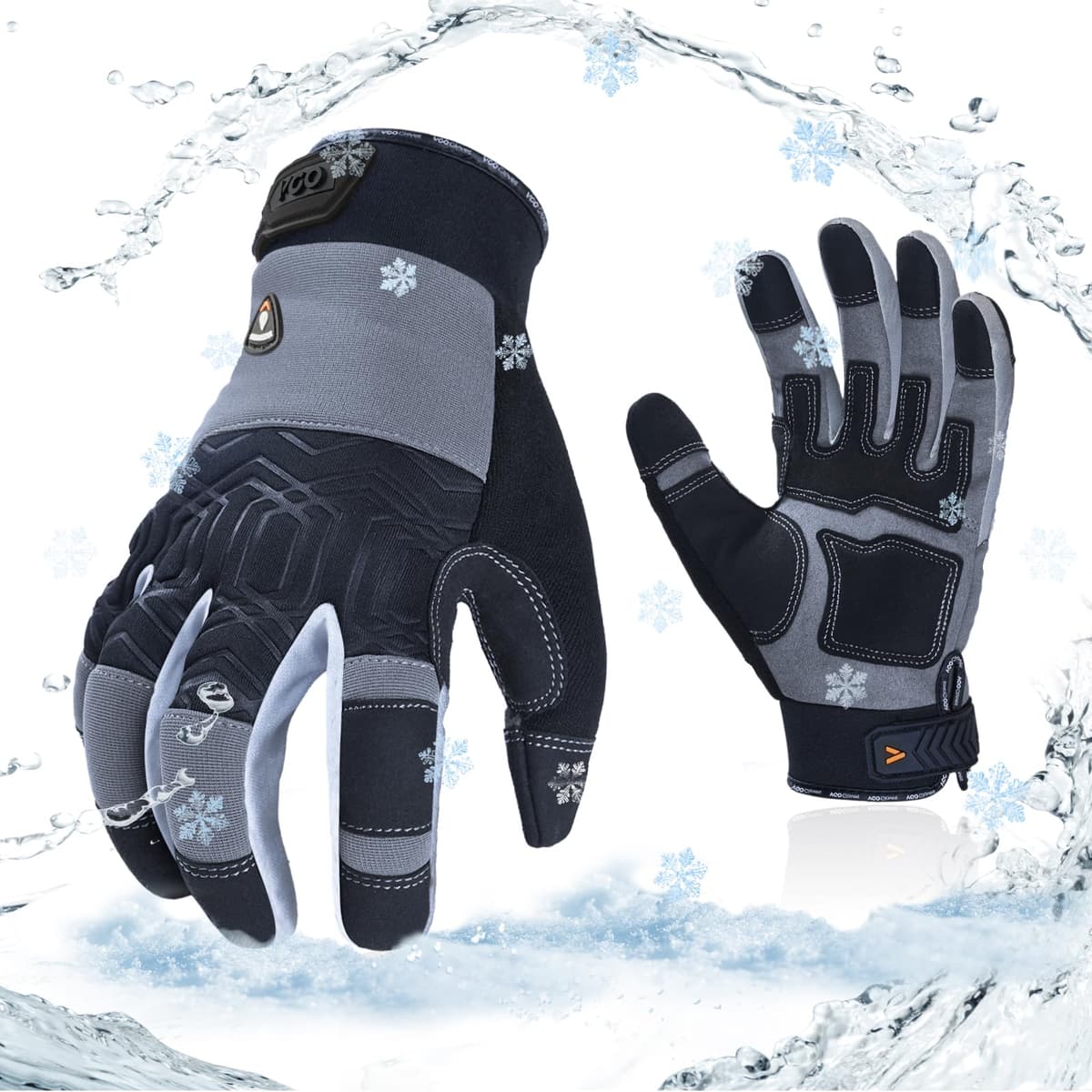 Vgo... 1-Pair -4℉ or above Thinsulate C100 Lined High Dexterity Touchscreen Synthetic Leather Winter Warm Work Gloves, Waterproof Insert (XL,Black,SL8777FW) — view 21