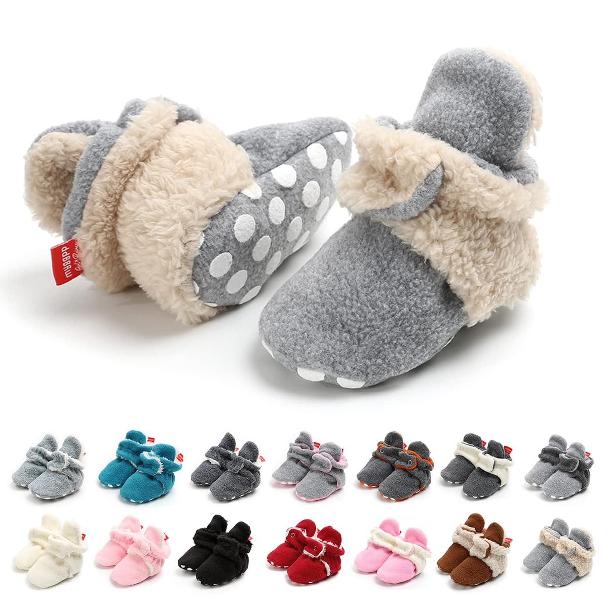 EDOTON Botas de Niño Calcetín Invierno Soft Sole Crib Raya de Caliente Boots de Algodón para Bebés — view 8