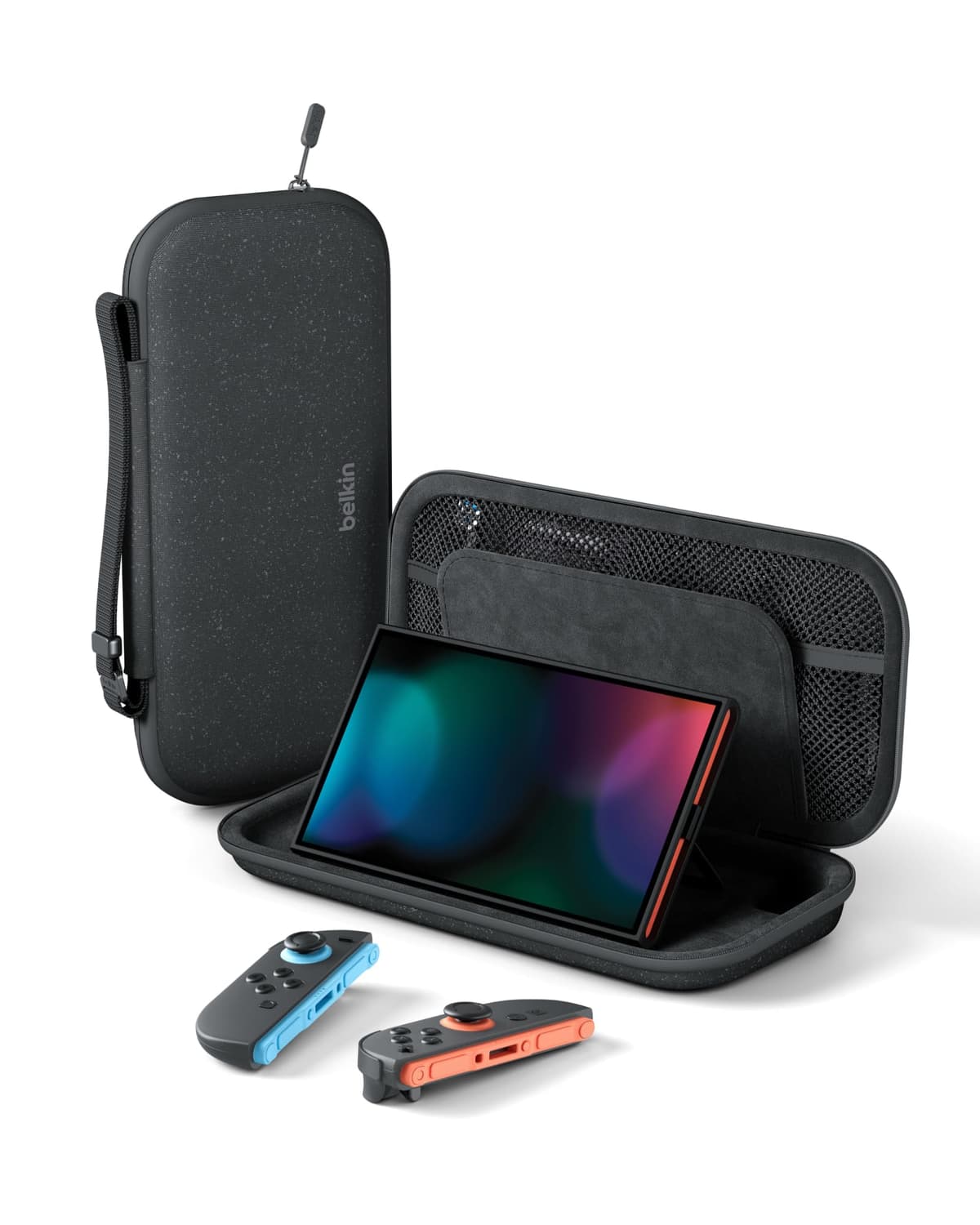 Belkin Gaming Nintendo Switch 2 Case Travel Bag with AirTag Holder & Game Card Storage Pocket - Portable Lightweight Carrying Case with Hard Shell & Soft Interior, Gaming Travel Essentials