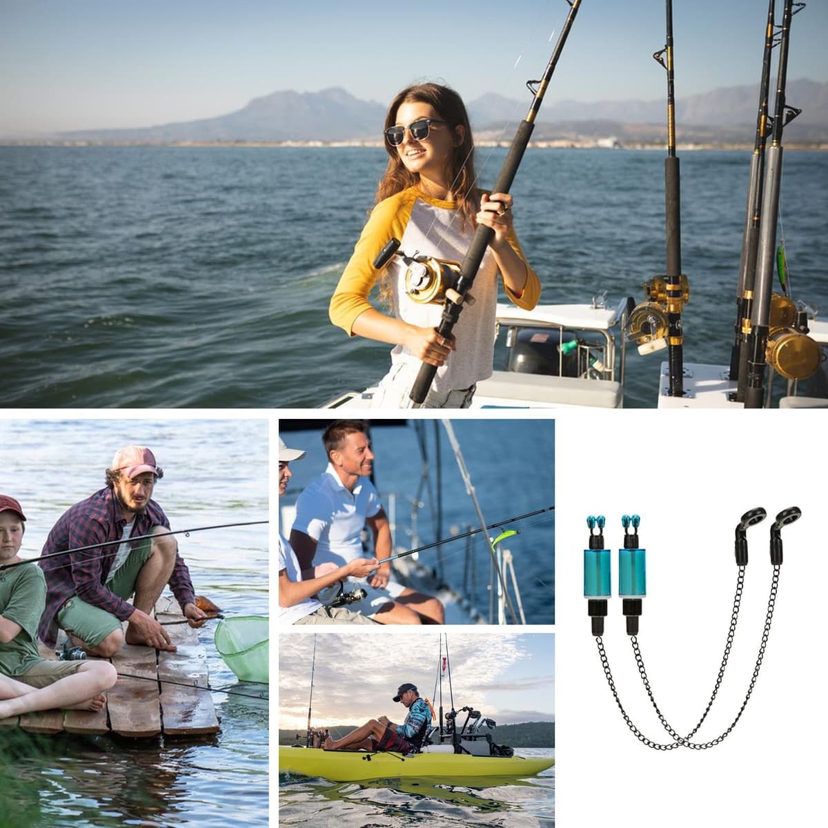 Indicadores de mordida para Pesca de , 2 bobinas, caña de Pescar, Alarma, bobinas de Alarma de mordida para Pesca Nocturna, Accesorios de — view 7
