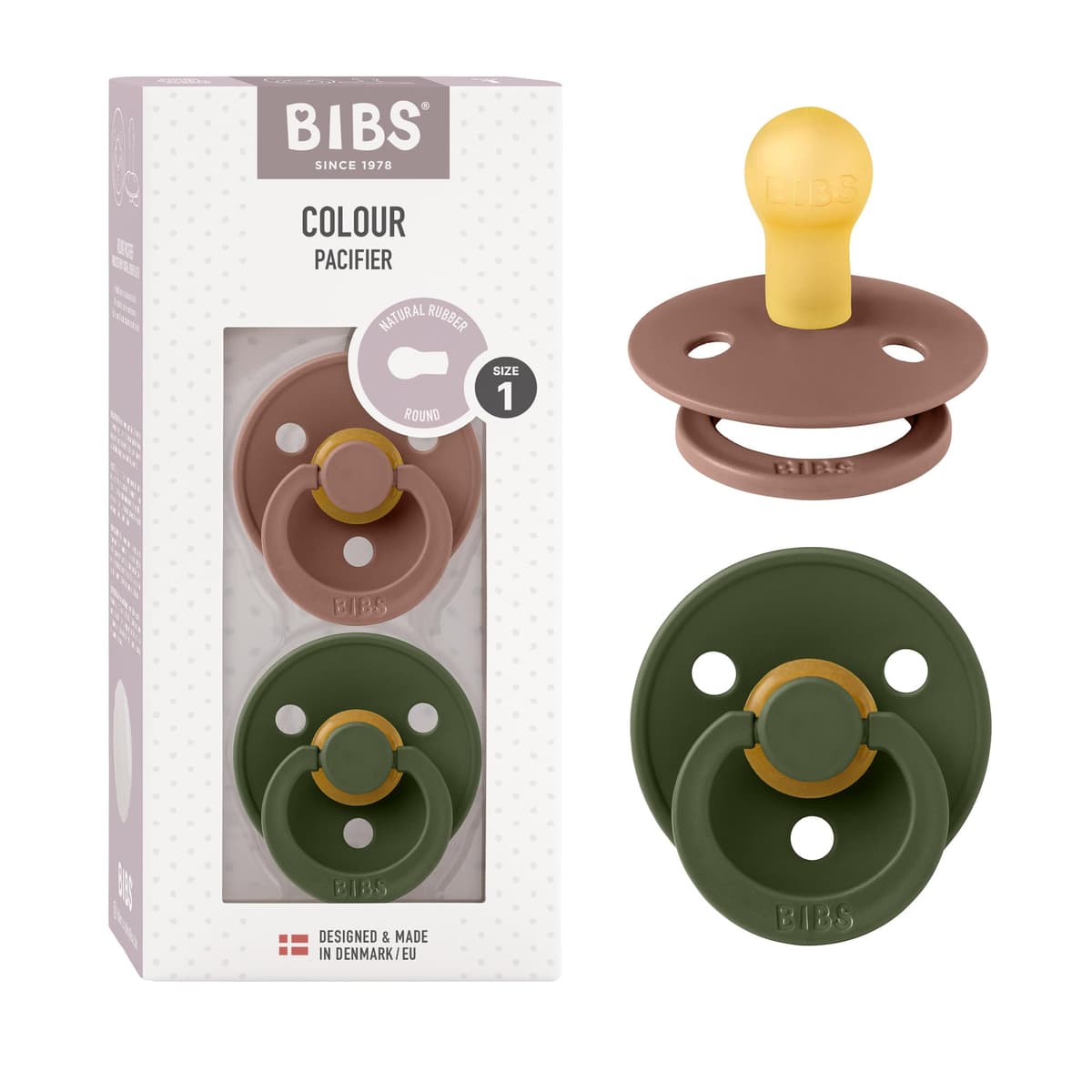 BIBS Colour Soother 2-Pack, BPA Free Dummy Pacifier, Round Nipple. Natural Rubber Latex, Size 2 (6-18 Months), Sky Blue/Steel Blue — view 23