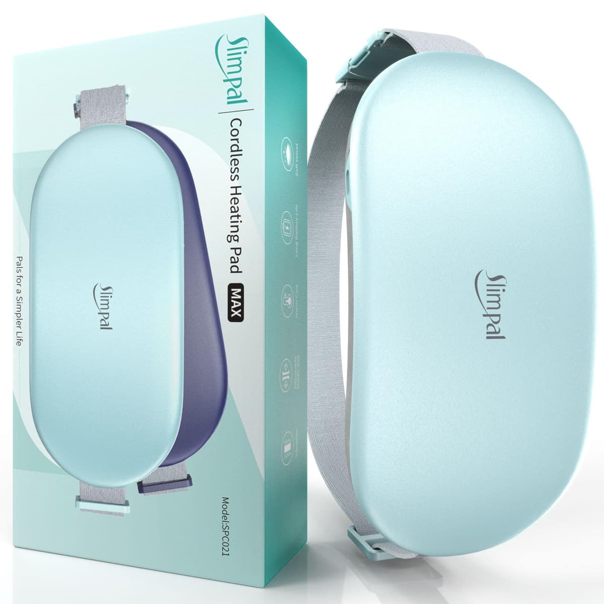 Almohadilla térmica portátil Slimpal, cinturón calefactor inalámbrico recargable para mujer, color blanco — view 29