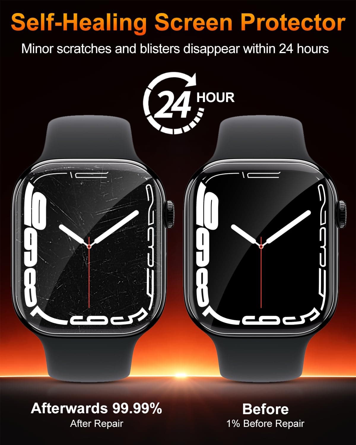 3 Pack for Apple WatchSeries SE3/SE2/SE/6/5/4 44 mm Screen Protector,HD Transparent, Anti Scratch, Bubble Free [Automatic Align Tech] Self-Healing Flexible EPU Film for iWatch SE3/SE2/SE/6/5/4 — view 5